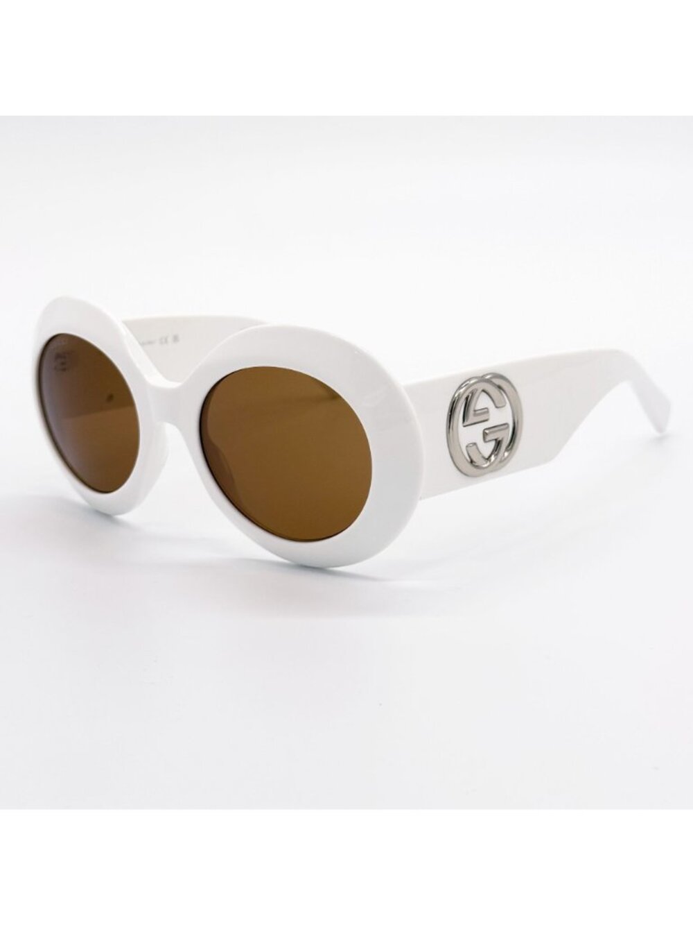 NEW GUCCI SUNGLASSES GG1647S 003 WOMEN ROUND WHITE BROWN EYEWEAR - Picture 9 of 12